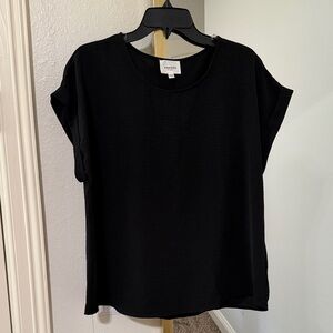 Andree Black Short Sleeve Crewneck Top